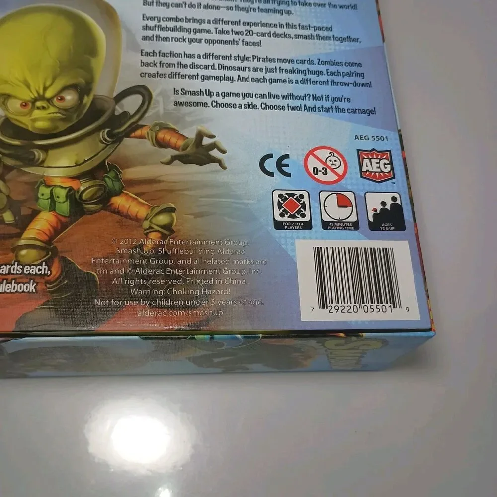 Smash Up Base Shufflebuilding Card Game AEG 5501 Complete 2012 Aliens Zombies